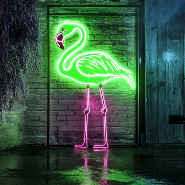 Flamingo Neon | USB or 3-AA Battery-powered Neon | LED Desktop Decoration | Bedroom Wall Decoration | Birthday Gift | Wedding Supplies Business Gifts (Multicolor) l Custom neon sign | Custom led sign - 图片 2
