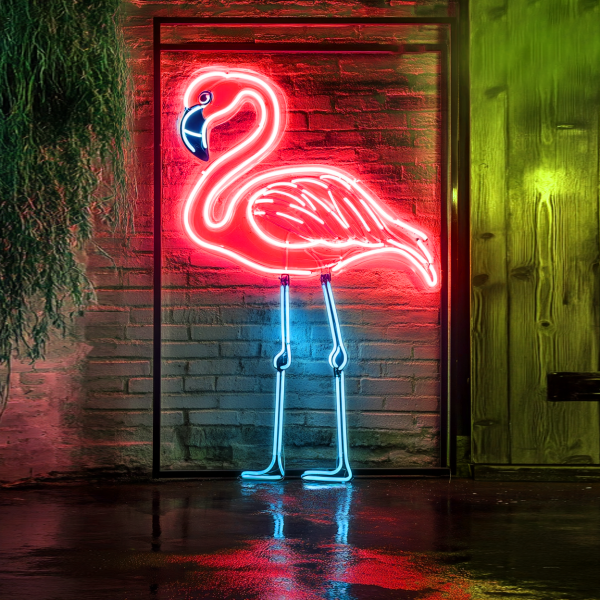 Flamingo Neon | USB or 3-AA Battery-powered Neon | LED Desktop Decoration | Bedroom Wall Decoration | Birthday Gift | Wedding Supplies Business Gifts (Multicolor) l Custom neon sign | Custom led sign - 图片 3
