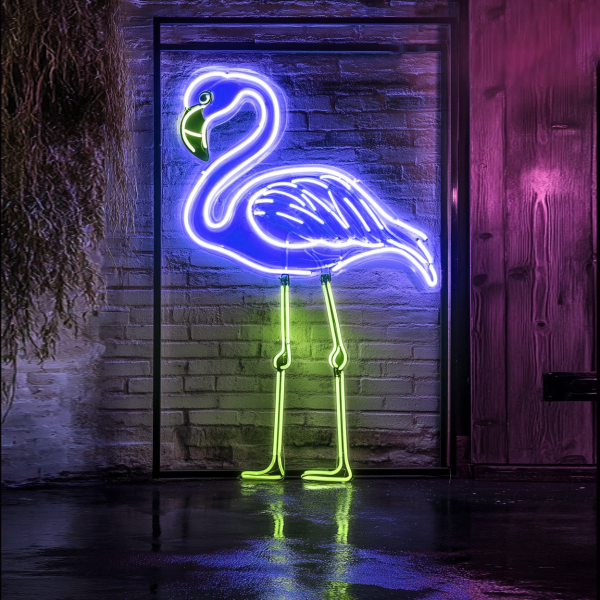 Flamingo Neon | USB or 3-AA Battery-powered Neon | LED Desktop Decoration | Bedroom Wall Decoration | Birthday Gift | Wedding Supplies Business Gifts (Multicolor) l Custom neon sign | Custom led sign - 图片 4