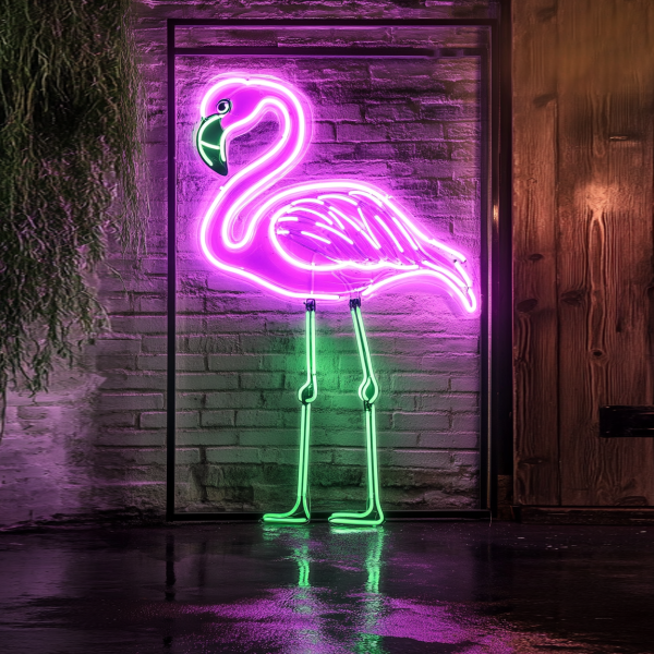 Flamingo Neon | USB or 3-AA Battery-powered Neon | LED Desktop Decoration | Bedroom Wall Decoration | Birthday Gift | Wedding Supplies Business Gifts (Multicolor) l Custom neon sign | Custom led sign