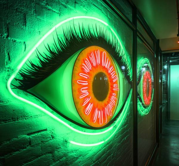 Bloody Eye Neon | LED Neon | Horror Eye Pop Art Wall Decoration | LED Neon Art | USB Neon | Suitable for Rooms, Bars, Offices | Creepy Gifts Thing | Customized Neon Logo | Customized LED Logo - 图片 4
