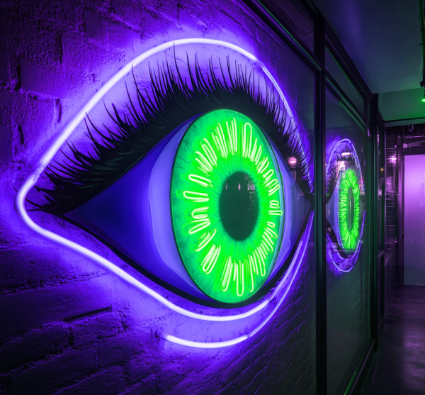 Bloody Eye Neon | LED Neon | Horror Eye Pop Art Wall Decoration | LED Neon Art | USB Neon | Suitable for Rooms, Bars, Offices | Creepy Gifts Thing | Customized Neon Logo | Customized LED Logo - 图片 3