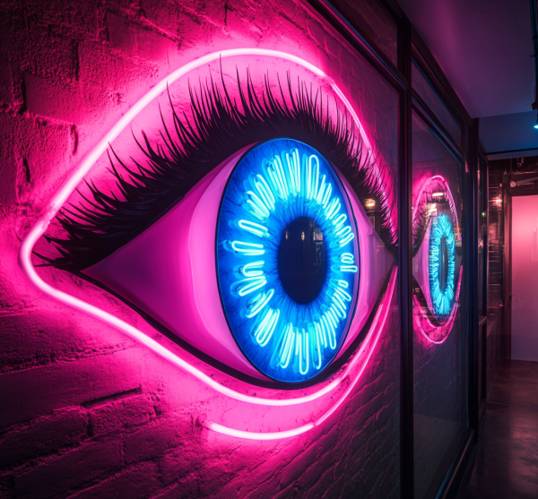 Bloody Eye Neon | LED Neon | Horror Eye Pop Art Wall Decoration | LED Neon Art | USB Neon | Suitable for Rooms, Bars, Offices | Creepy Gifts Thing | Customized Neon Logo | Customized LED Logo