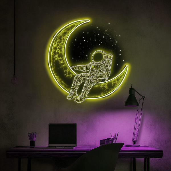 Astronaut Lunar Neon Light | Astronaut Planet LED Light | Astronaut LED Light | Lunar Cosmic Wall Light | Astronaut Home Wall Decoration | Custom Neon Logo | Custom LED Logo - 图片 3