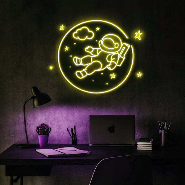 Custom Astronaut Neon | Astronaut LED Neon | Space Wall Mount | Space Theme Children's Room Decoration | Children's Birthday Gift | Custom Neon Sign | Custom LED Logo - 图片 3