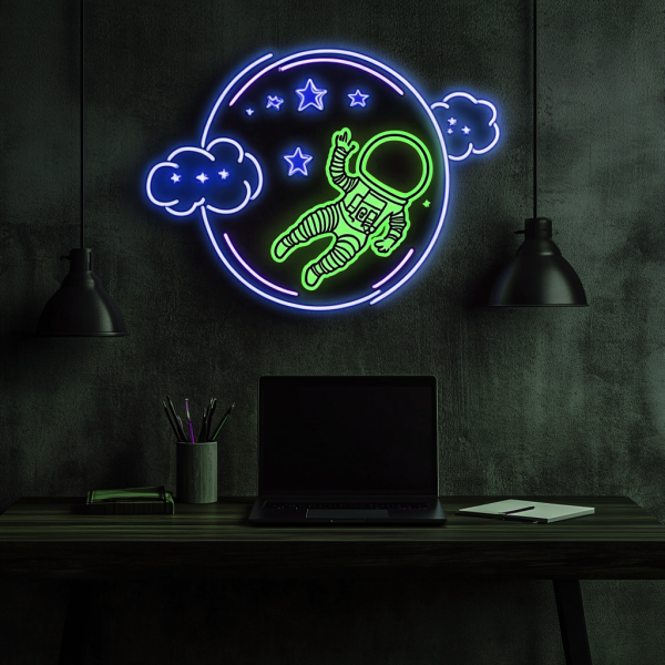 Custom Astronaut Art Neon Sign Decoration | Custom Neon Sign | Astronaut Neon Logo Personalized Gift | Bedroom Neon Sign | Custom Neon Logo | Custom LED Logo - 图片 2