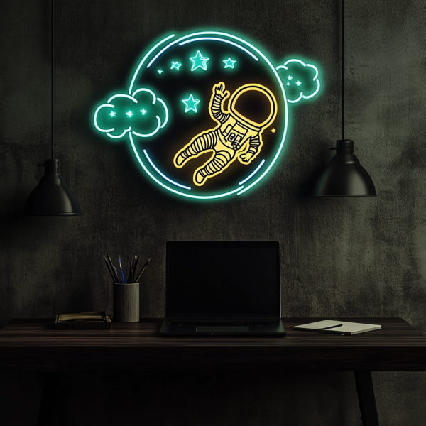 Custom Astronaut Art Neon Sign Decoration | Custom Neon Sign | Astronaut Neon Logo Personalized Gift | Bedroom Neon Sign | Custom Neon Logo | Custom LED Logo