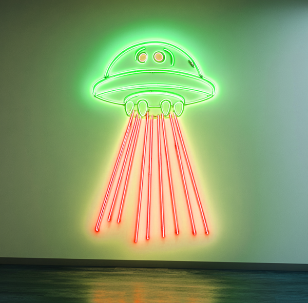 UFO neon sign | room neon sign | alien spacecraft LED neon sign | cute neon sign |  space neon sign for wall decoration |  blue UFO neon sign | bedroom game room wall decoration | UFO lover | Custom neon sign | Custom led sign - 图片 4