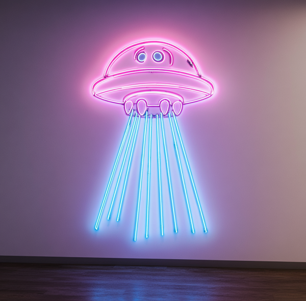 UFO neon sign | room neon sign | alien spacecraft LED neon sign | cute neon sign |  space neon sign for wall decoration |  blue UFO neon sign | bedroom game room wall decoration | UFO lover | Custom neon sign | Custom led sign
