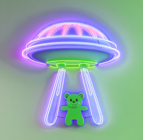 UFO neon logo | Suitable for wall decoration | Dimmable spaceship neon | USB-powered spacecraft decoration | Suitable for science fiction fan space-themed bars, restaurant event parties, game room decoration | Suitable for men's gifts l Custom neon sign | Custom led sign - 图片 4