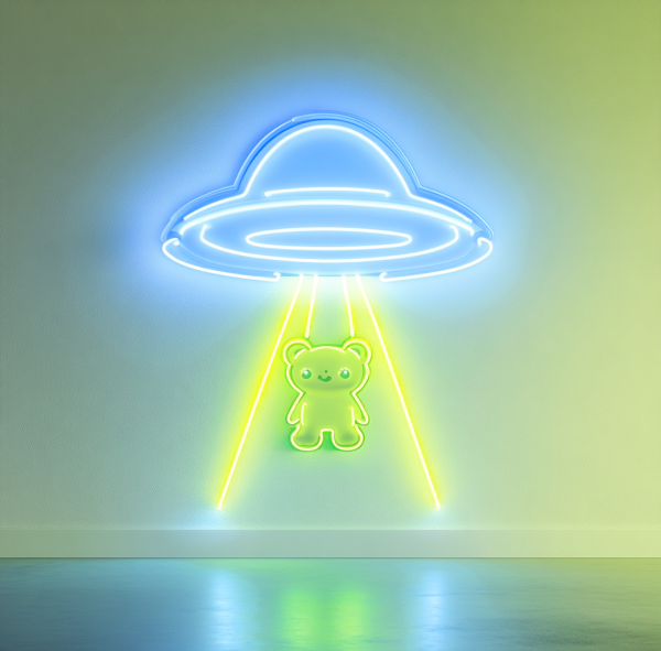 UFO neon logo | Suitable for wall decoration | Dimmable spaceship neon | USB-powered spacecraft decoration | Suitable for science fiction fan space-themed bars, restaurant event parties, game room decoration | Suitable for men's gifts l Custom neon sign | Custom led sign - 图片 2