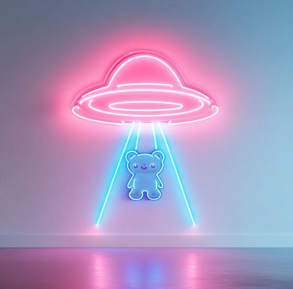 UFO neon logo | Suitable for wall decoration | Dimmable spaceship neon | USB-powered spacecraft decoration | Suitable for science fiction fan space-themed bars, restaurant event parties, game room decoration | Suitable for men's gifts l Custom neon sign | Custom led sign - 图片 3