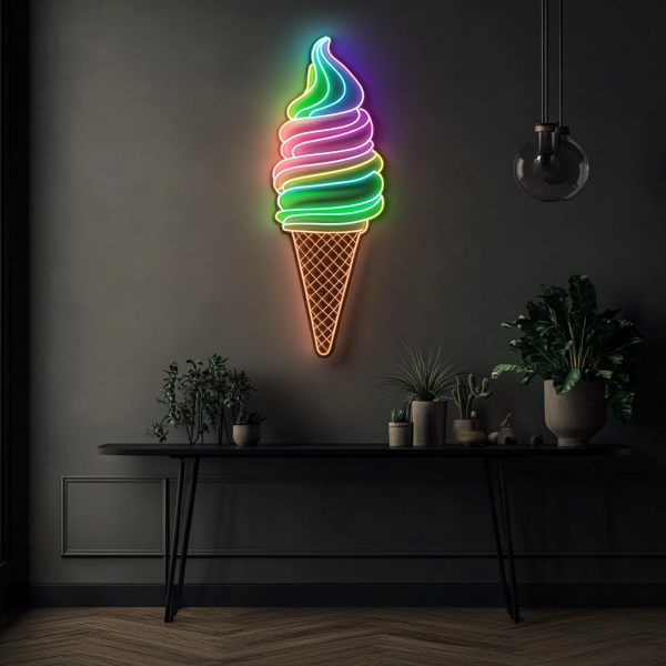 Ice Cream Neon Light | Custom Neon Light | Fashionable Ice Cream Decoration | Restaurant Neon Light | Unique Wall Decoration Gift | Custom Neon Logo | Custom LED Logo - 图片 4