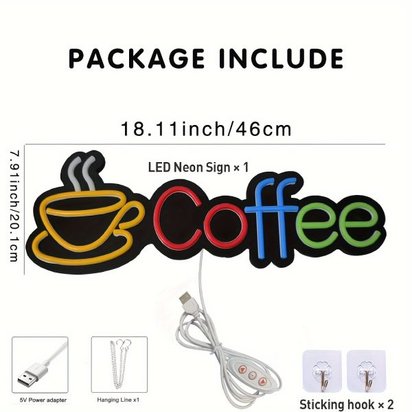 Coffee Neon Light | Coffee LED Light | Coffee Neon Light | Coffee Cup Neon Light | Cafe Neon Light | Coffee Signboard | Coffee Cup Wall Decoration | Custom neon sign | custom led sign - 图片 4