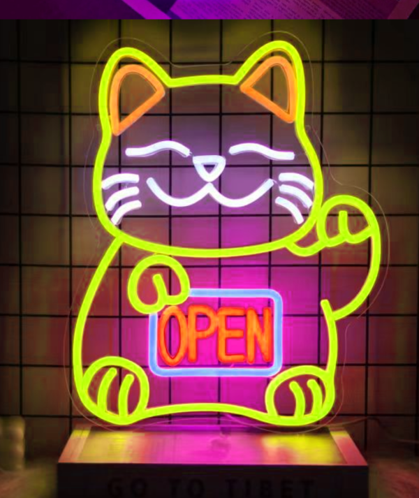 Lucky Cat Neon | Lucky Cat | Lucky Cat Neon | Anime Neon | Custom Neon | Commercial Neon | Bar LED Light | Custom neon sign | custom led sign - 图片 3
