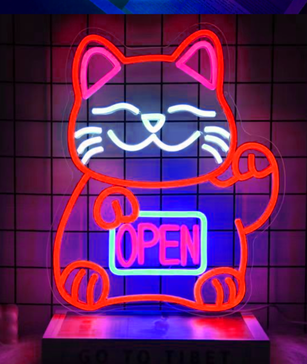 Lucky Cat Neon | Lucky Cat | Lucky Cat Neon | Anime Neon | Custom Neon | Commercial Neon | Bar LED Light | Custom neon sign | custom led sign - 图片 4