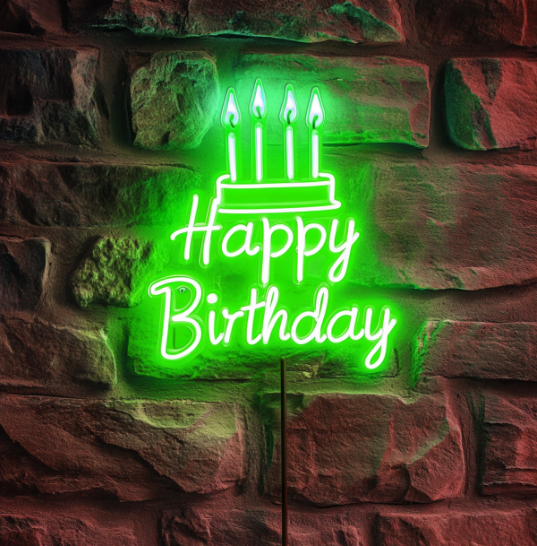 LED Happy Birthday Neon | Customizable Birthday Party Neon | Celebrate Bright Neon Decoration | Birthday Background Sign | Custom neon sign | Custom led sign - 图片 2