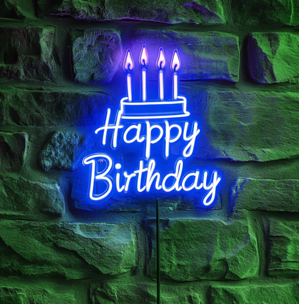 LED Happy Birthday Neon | Customizable Birthday Party Neon | Celebrate Bright Neon Decoration | Birthday Background Sign | Custom neon sign | Custom led sign - 图片 3