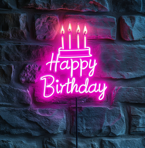 LED Happy Birthday Neon | Customizable Birthday Party Neon | Celebrate Bright Neon Decoration | Birthday Background Sign | Custom neon sign | Custom led sign