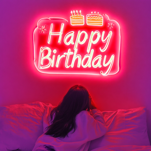 Custom Neon | Happy Birthday, Birthday Cake Neon | LED Bedroom Neon | Neon Art | Neon Party | Neon Wall Decoration | Neon Bar | Custom Neon Sign | Custom LED Sign - 图片 2