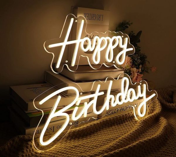 Happy Birthday Neon | Party Neon | Custom Birthday Party LED Light | Home Wall Decoration | Neon Party Background | Decoration | Birthday Gift | Custom neon sign | Custom led sign