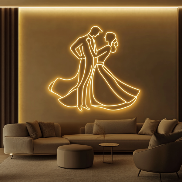 Romantic bride and groom embrace neon sign | LED wedding decoration light | Perfect wedding atmosphere light | Suitable for families and wedding venues | Custom neon sign | Custom led sign - 图片 3