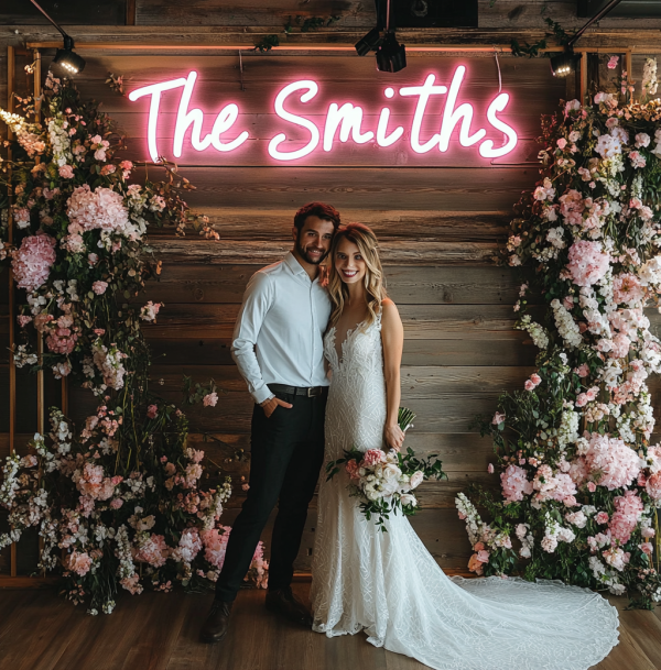 Wedding Neon | Custom Last Name Neon | Wedding Gift | Wedding Decoration | Grass Wall Background | Last Name Neon | LED Home Decoration | Custom neon sign | Custom led sign