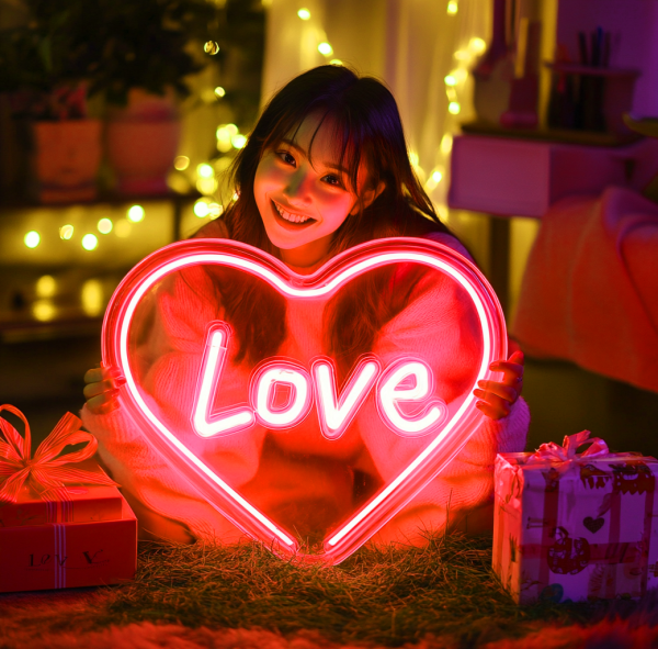 Custom Text Heart Neon | Valentine's Day Neon | Personalized Initial Neon Decoration | Couple LED Heart Neon | Valentine's Day Neon Custom | Custom neon sign | Custom led sign - 图片 3