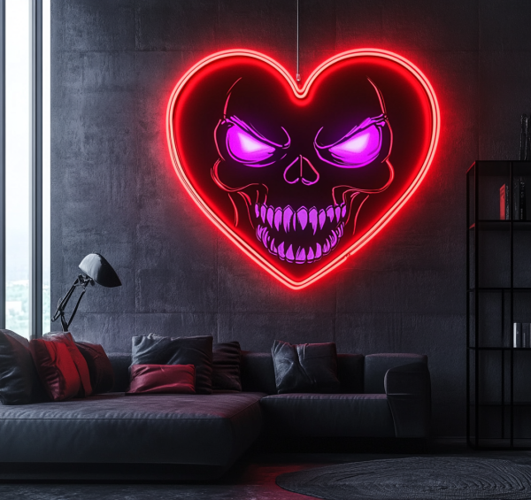 Skull Neon Signboard | Ghost Dimmable LED Night Light | USB Powered | Bedroom | Halloween | Men's Hole | Game Room Wall Decoration l Custom neon sign | Custom led sign