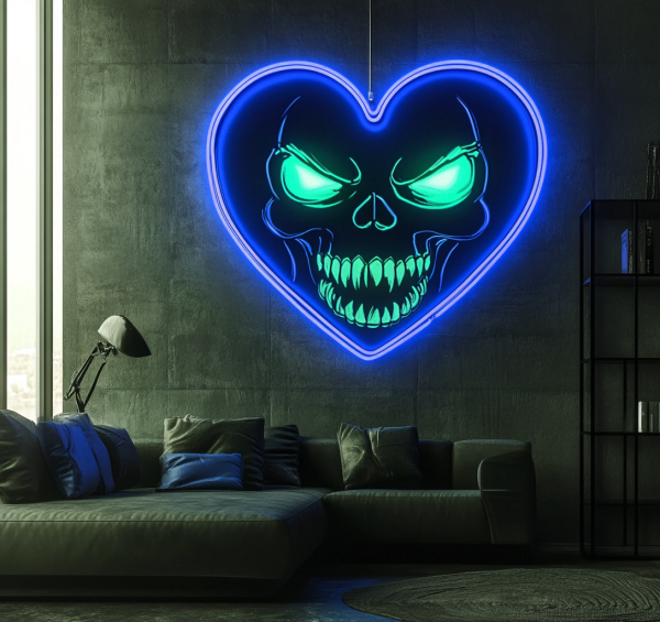 Skull Neon Signboard | Ghost Dimmable LED Night Light | USB Powered | Bedroom | Halloween | Men's Hole | Game Room Wall Decoration l Custom neon sign | Custom led sign - 图片 2