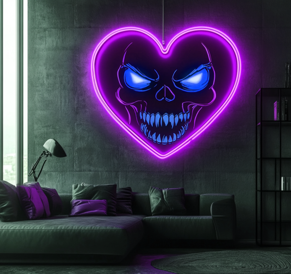 Skull Neon Signboard | Ghost Dimmable LED Night Light | USB Powered | Bedroom | Halloween | Men's Hole | Game Room Wall Decoration l Custom neon sign | Custom led sign - 图片 3
