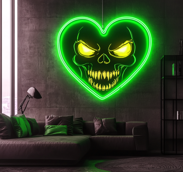 Skull Neon Signboard | Ghost Dimmable LED Night Light | USB Powered | Bedroom | Halloween | Men's Hole | Game Room Wall Decoration l Custom neon sign | Custom led sign - 图片 4