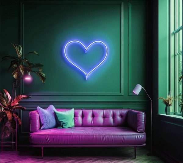 Neon Heart-shaped Logo - Red LED Heart-shaped Light Decoration | Wedding | Anniversary | Valentine's Day | Mother's Day | Birthday Party Hanging | LED Neon Heart | Valentine's Day Wall Sign l Custom neon sign | Custom led sign