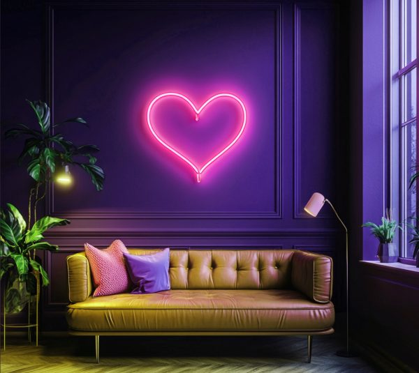 Neon Heart-shaped Logo - Red LED Heart-shaped Light Decoration | Wedding | Anniversary | Valentine's Day | Mother's Day | Birthday Party Hanging | LED Neon Heart | Valentine's Day Wall Sign l Custom neon sign | Custom led sign - 图片 2