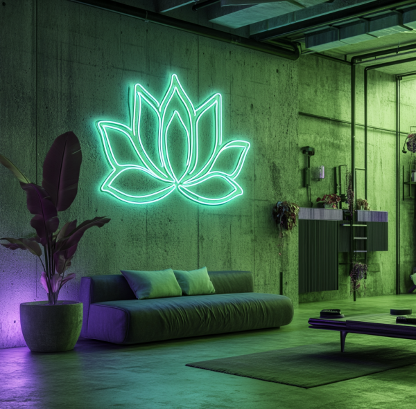 Custom Neon Logo | Lotus Personalized LED Neon Sign | Dimmable with Remote Control | Bedroom | Home | Bar | Birthday Party | Wedding Wall Decoration | Custom neon sign | Custom led sign - 图片 2