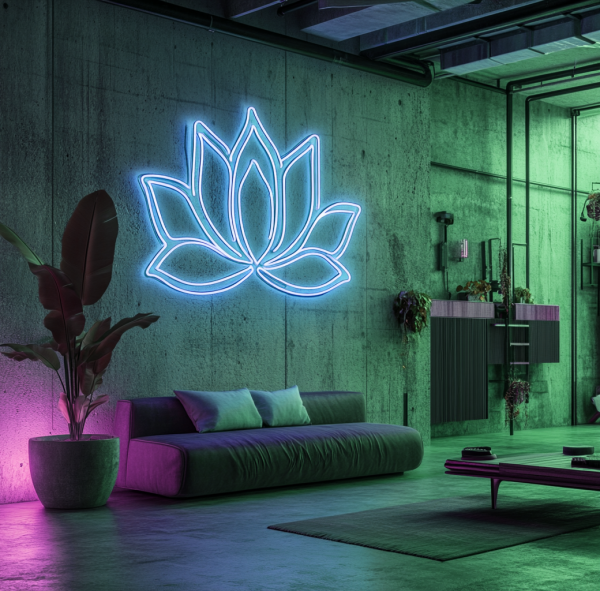 Custom Neon Logo | Lotus Personalized LED Neon Sign | Dimmable with Remote Control | Bedroom | Home | Bar | Birthday Party | Wedding Wall Decoration | Custom neon sign | Custom led sign - 图片 3