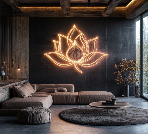 Lotus Neon Wall Art | LED Neon Lotus Wall Art | Neon Wall Decoration | Lotus Sign | Yoga Wall Art | Zen Wall Art | Living Room Wall Decoration | LED Neon Wall Art | Custom neon sign | Custom led sign