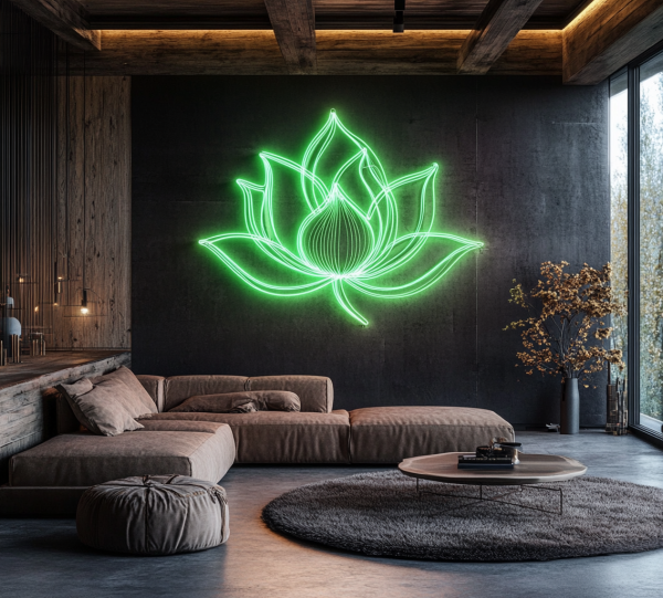 Lotus Neon Wall Art | LED Neon Lotus Wall Art | Neon Wall Decoration | Lotus Sign | Yoga Wall Art | Zen Wall Art | Living Room Wall Decoration | LED Neon Wall Art | Custom neon sign | Custom led sign - 图片 4