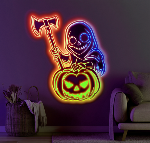Keep Horror Neon Sign | Ghost Cat Neon Light | Funny Halloween Wall Decoration | Halloween Party Decoration | Horror Neon | Horror Season Room Sign | Custom Neon Sign | Custom LED Logo - 图片 3