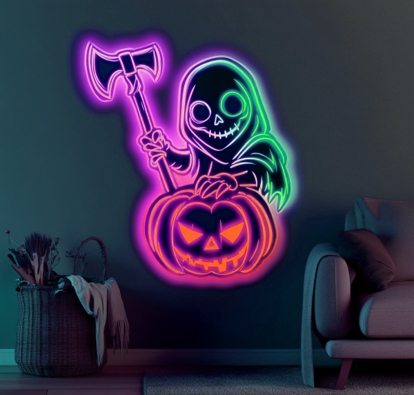 Keep Horror Neon Sign | Ghost Cat Neon Light | Funny Halloween Wall Decoration | Halloween Party Decoration | Horror Neon | Horror Season Room Sign | Custom Neon Sign | Custom LED Logo - 图片 4