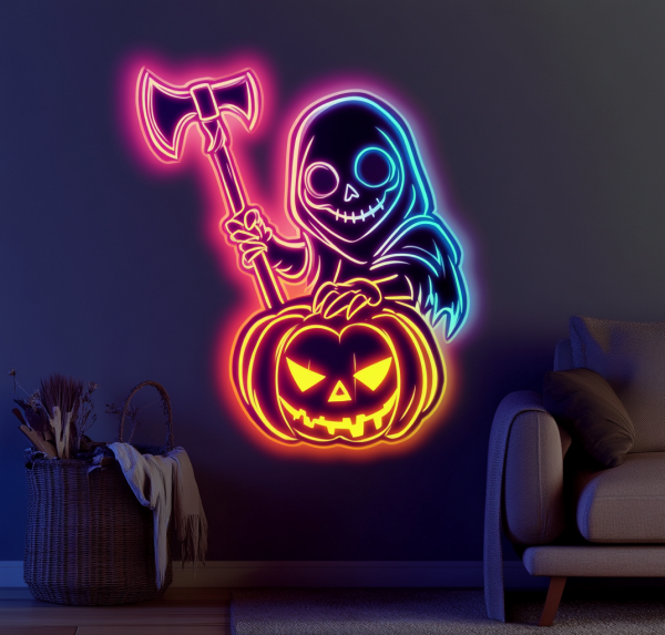 Keep Horror Neon Sign | Ghost Cat Neon Light | Funny Halloween Wall Decoration | Halloween Party Decoration | Horror Neon | Horror Season Room Sign | Custom Neon Sign | Custom LED Logo