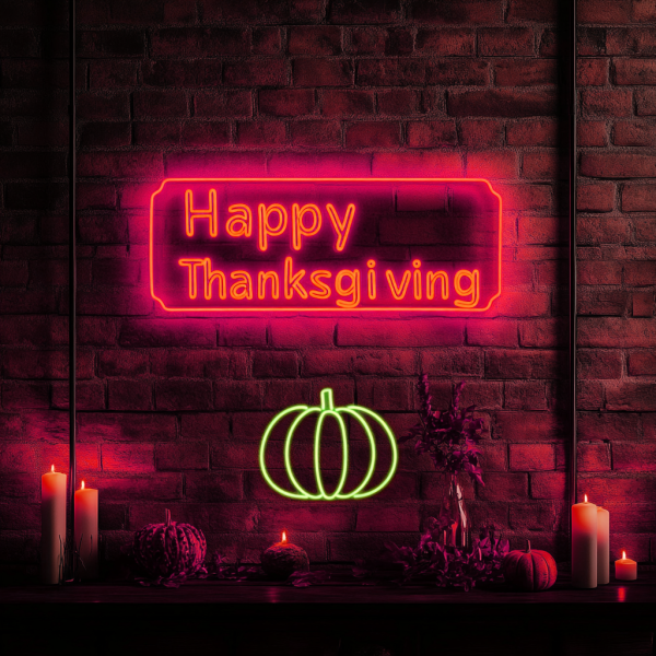 Thanksgiving Neon Sign | Thanksgiving LED Light | Custom Neon Sign | Thanksgiving Light Sign Decoration | Autumn Wall Art | Thanksgiving Wall Sign | Custom Neon Sign | Custom LED Sign - 图片 3