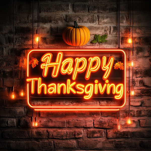 Thanksgiving Decorative Neon | Thanksgiving Party Decoration | Thanksgiving Logo | Gift Neon | Pumpkin Logo | Custom Neon Logo | Custom LED Logo