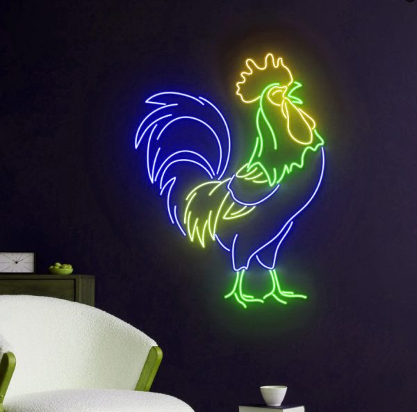 Zodiac Rooster Neon, Rooster LED Light, Rooster LED Logo, Rooster Neon, Farm Room Wall Art Decoration, Agricultural LED Light  | Custom neon sign | Custom led sign - 图片 2