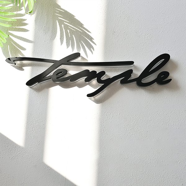 Custom luminous word creative signboard | Black personality non-3D metal advertising word | Store recruitment door backlit billboard custom-made
