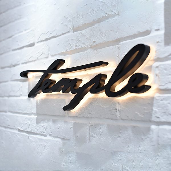 Custom luminous word creative signboard | Black personality non-3D metal advertising word | Store recruitment door backlit billboard custom-made - 图片 2