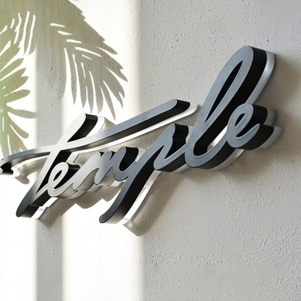 Custom luminous word creative signboard | Black personality non-3D metal advertising word | Store recruitment door backlit billboard custom-made - 图片 3