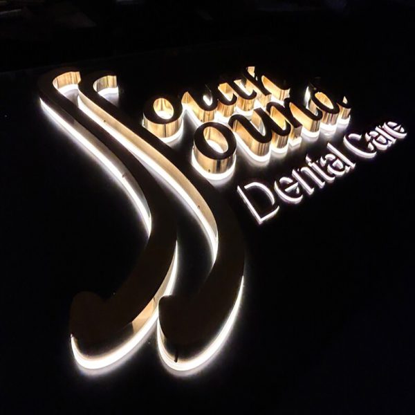 3D backlit signage | customized outdoor logo | lighting signage 3D brushed metal characters | 3D commercial signage | 3D customized office signage | 3D led signage | 3D led signage - 图片 3