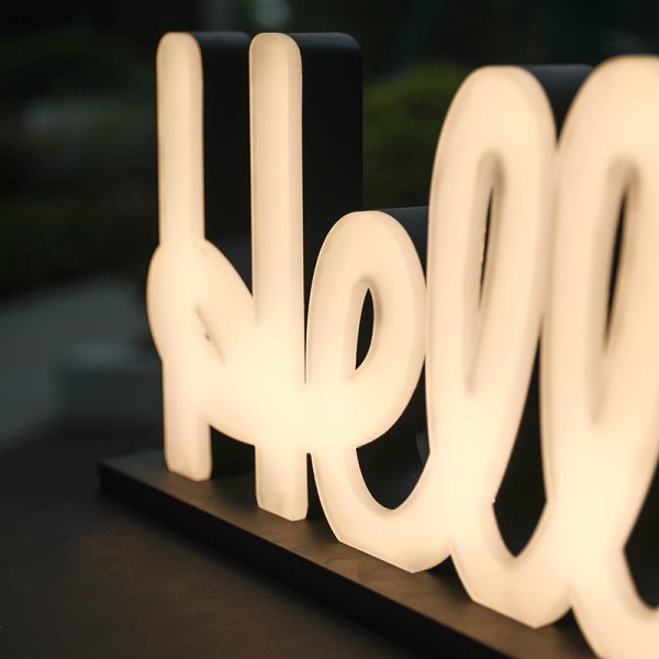 3D frosted acrylic glowing word | Three-dimensional glowing billboard | Outdoor house number vertical one-piece eye-catching light-emitting sign - 图片 3