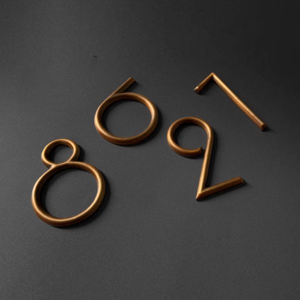 Customized spherical old copper characters three-dimensional metal characters | Brass Digital Accommodation Hotel house number room number